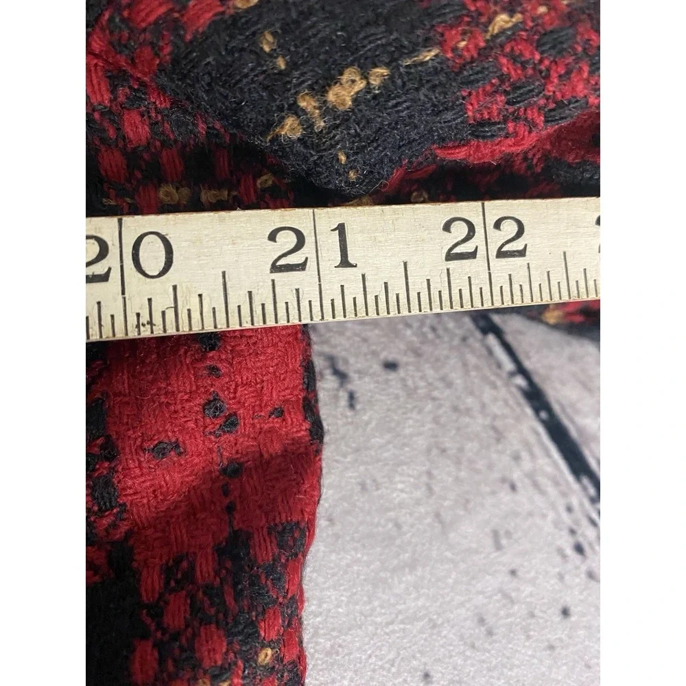 Talbots Petite Vintage Wool Red‎ Black Plaid Blazer Pearl Buttons 14 Clueless